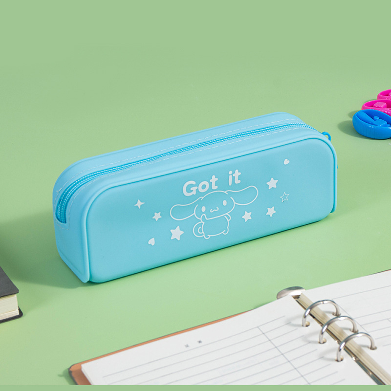Student cartoon silicone pen case, Korean-style pencil case, cute student stationery bag pic 6