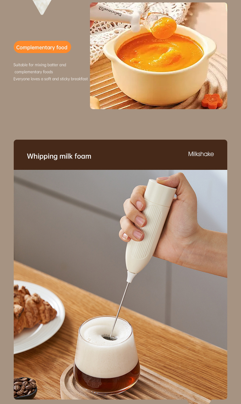 新品奶泡器四百次高速打蛋器长续航mini跨境批发家用电器厨房电器电动调奶器详情22