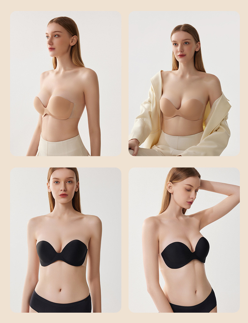 One-piece silicone invisible undergarment side wing gathering breathable and comfortable shoulder strap special chest patch for wedding dresses and evening gowns pic 13