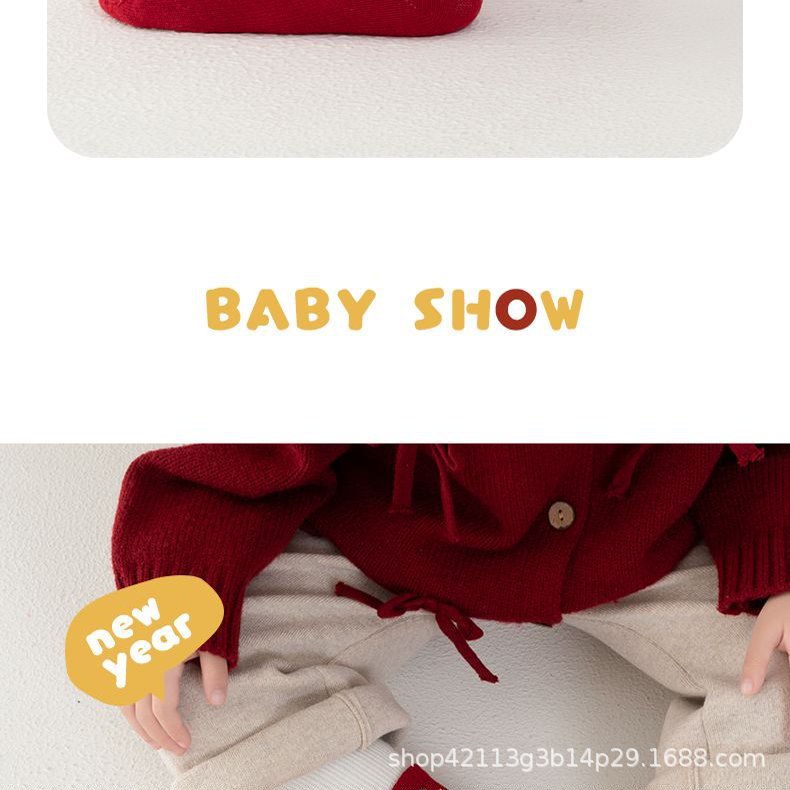 儿童红色袜大吉大利中筒袜宝宝新年大红袜无骨男女马年红色袜批发详情10