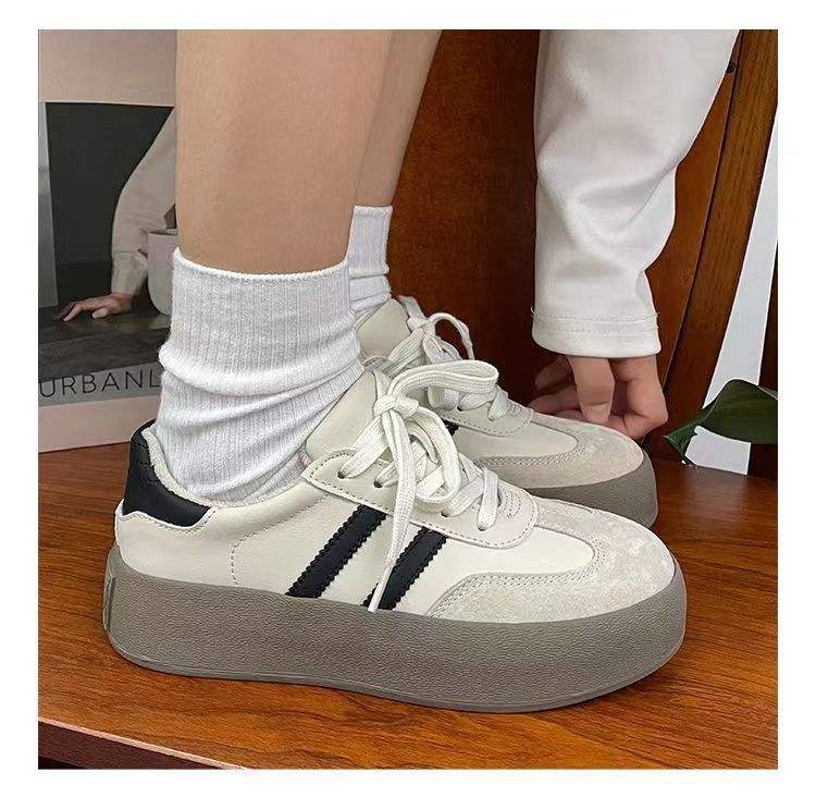 德训鞋2025冬季新款女鞋舒适时尚低帮休闲复古板鞋厚底增高小白鞋详情16