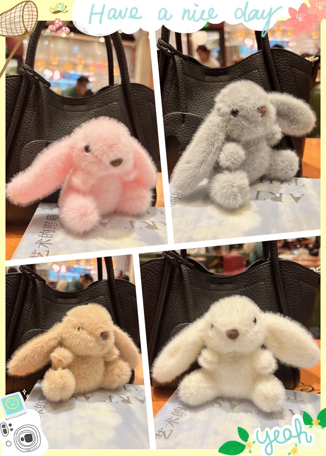 跨境可爱萌长耳邦尼兔毛绒玩具公仔钥匙扣儿童玩偶娃娃机挂件批发详情5