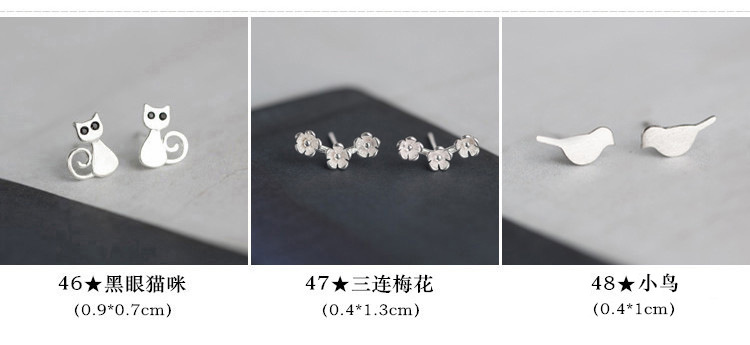 S925纯银韩国个性冷淡风小耳钉女简约创意气质学生百搭耳环耳饰品详情16