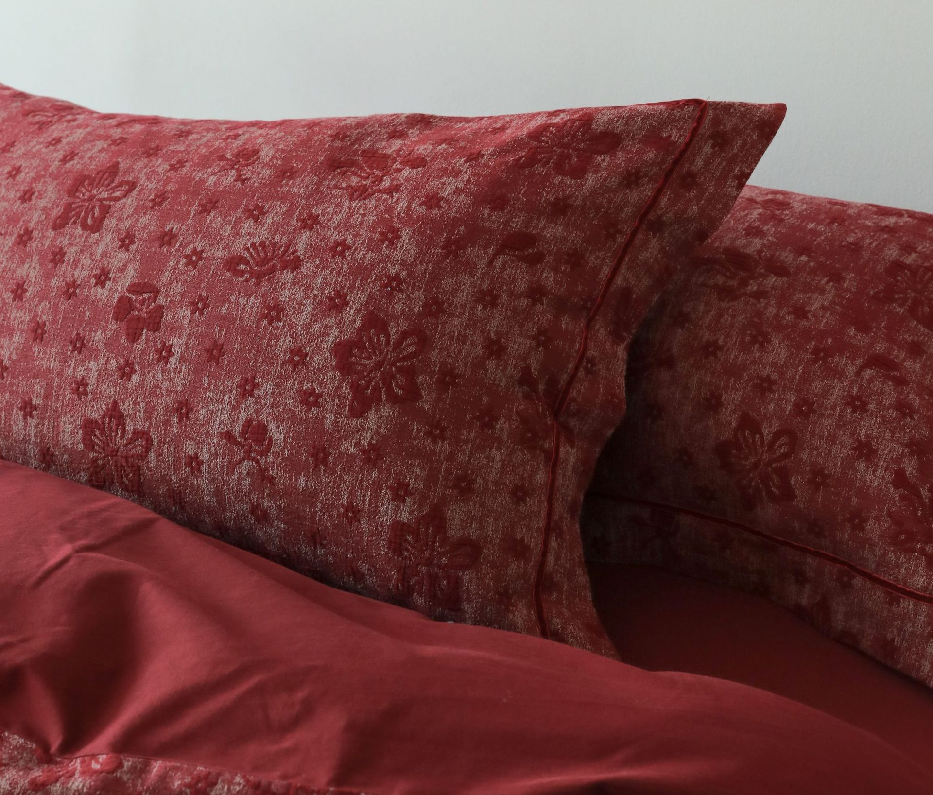 Class A retro jacquard all-cotton wedding four-piece set, a red pure cotton high-end wedding room bedding pic 27