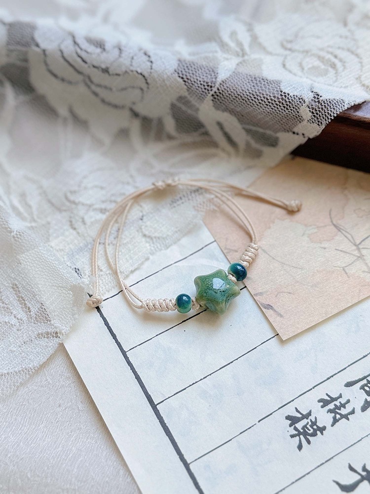 景德镇陶瓷手链女式星星高级感可调节新中式手绳女批发手饰饰品详情3