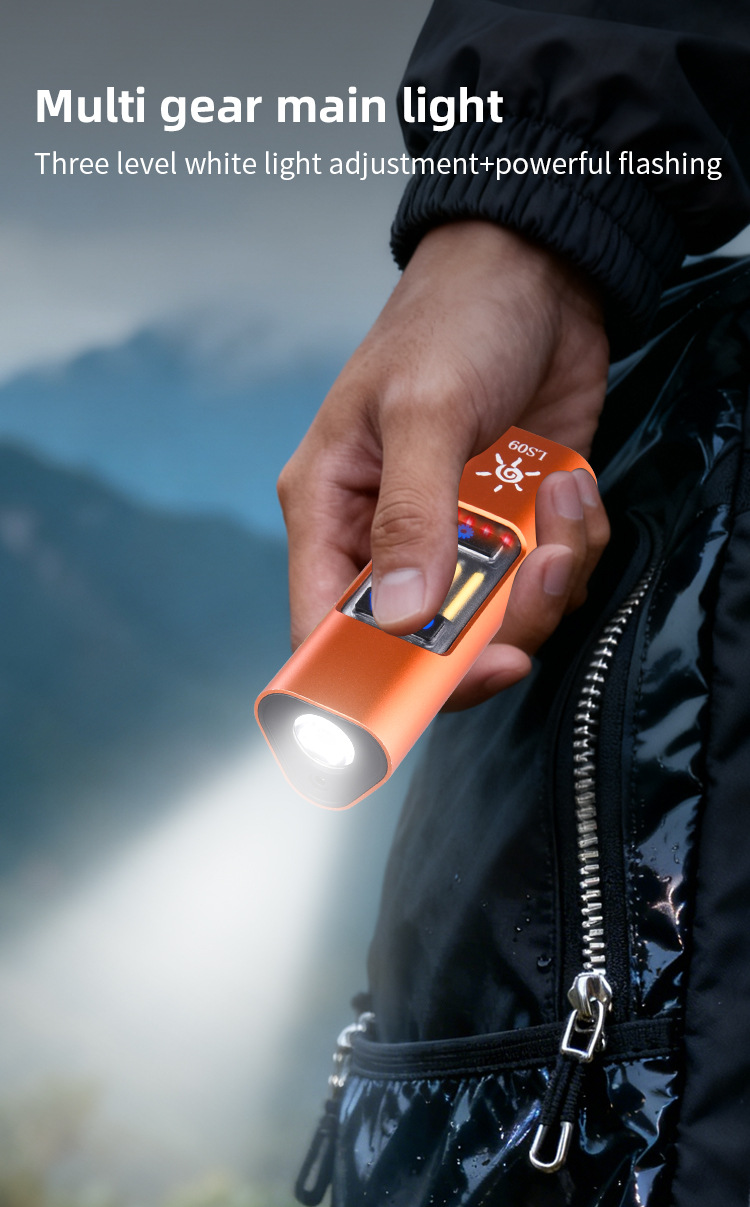 2026 New EDC Mini Multi-source Flashlight with Magnetic Laser Red Light Warning Tool Lamp TYPE-C Charge pic 16