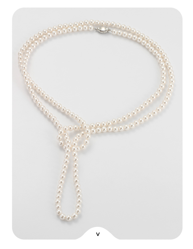 120cm珍珠项链多戴法正圆仿施家項链叠戴高级感女百搭长款毛衣链详情24