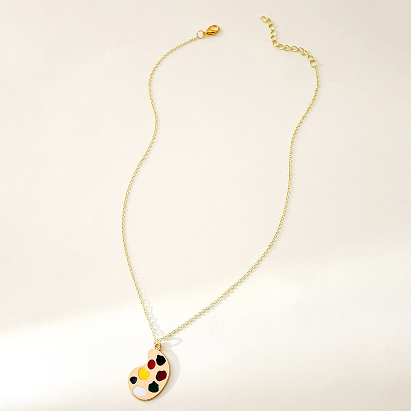 银针设计感个性趣味画笔画板耳环项链 ins复古文艺气质不对称耳钉详情23