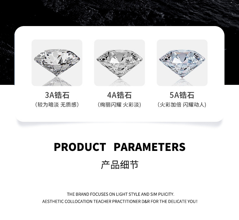 Zhuoheng Select 925 sterling silver ring, non-fading, niche design, simple square bag, moissanite opening adjustable, non-fading pic 4