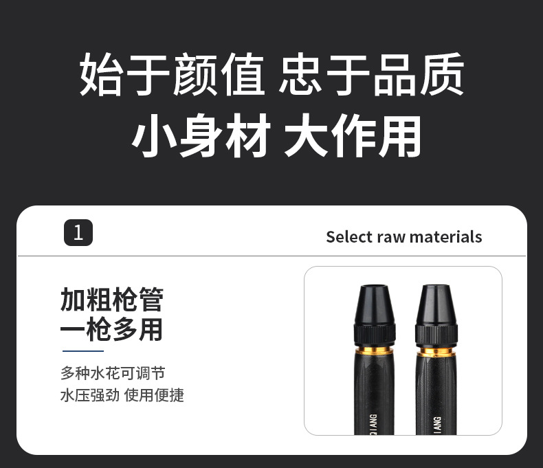 厂家直供合金奶嘴直喷水枪头洗车水枪合金黑金刚水枪头喷头详情2