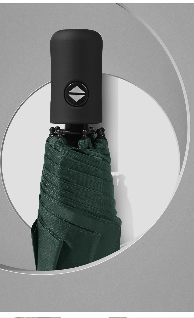 UV fully automatic opening and closing black rubber sunshade umbrella, weather umbrella, protective umbrella, sun protection three-fold umbrella, advertising umbrella, printed logo pic 9