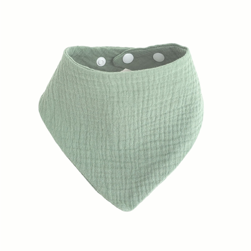 跨境亚马逊婴儿素色三角巾纯棉吸水新生儿口水巾绉布防脏透气围嘴详情19