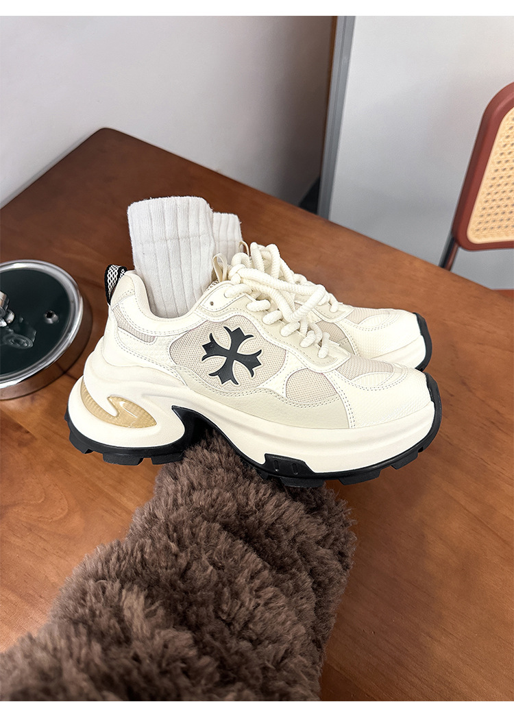 苏茵茵同款增高7.5cm~十字花厚底休闲运动鞋女厚底老爹鞋跑步鞋详情19