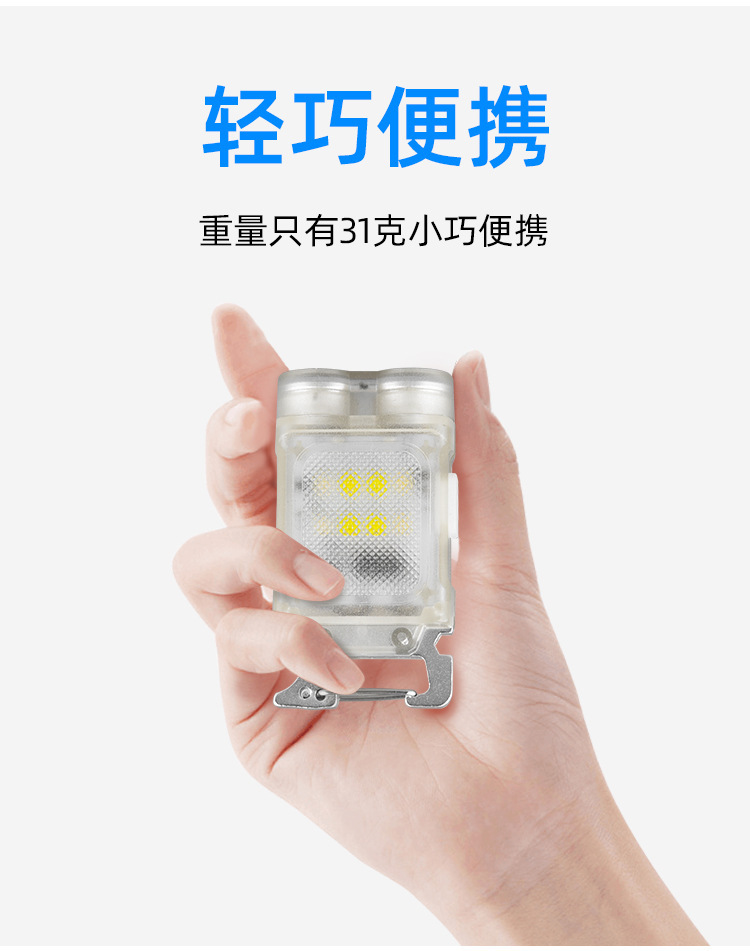 New cross-border keychain, multi-functional cap clip, night fishing headlight, outdoor strong light, long battery life, portable mini flashlight pic 2
