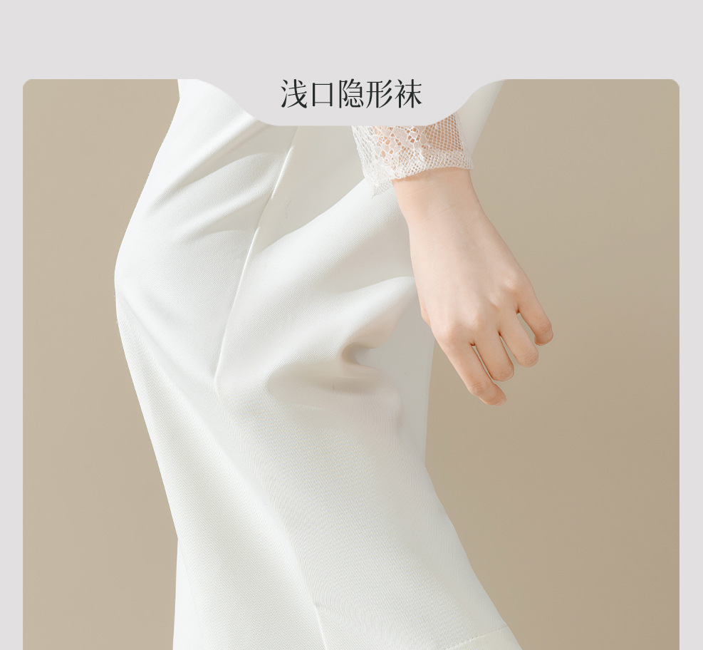 船袜不掉跟女冰丝无痕隐形袜吸汗透气纯棉底硅胶防滑条纹短袜夏季详情5