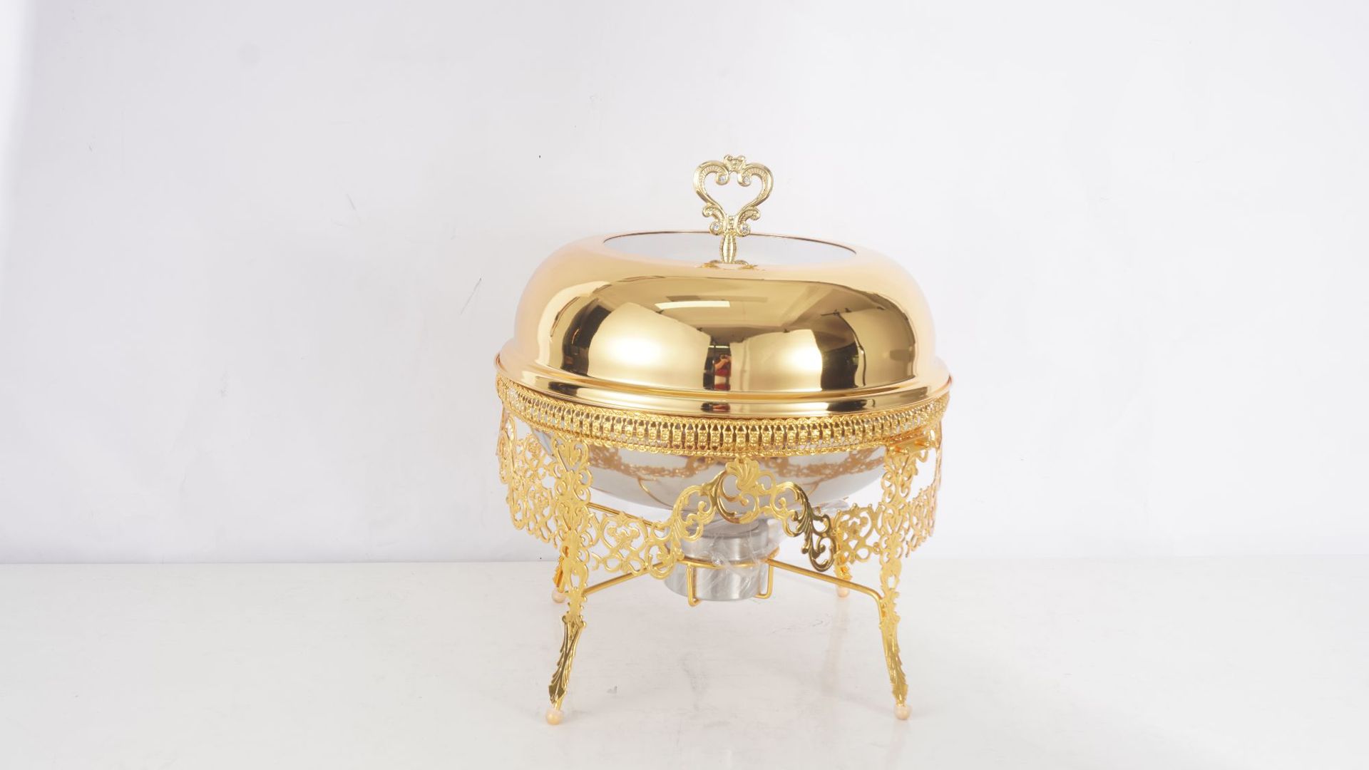 Cross-border stainless steel alcohol stove, hotel buffet stove, luxurious golden insulated stove, Chafing Dish pic 7