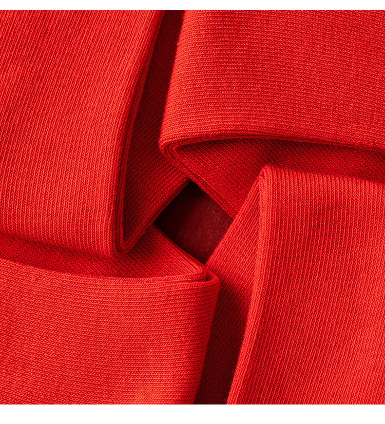 国潮-秋冬新款男女中筒袜本命年红袜子潮流透气吸汗长袜子H31详情13