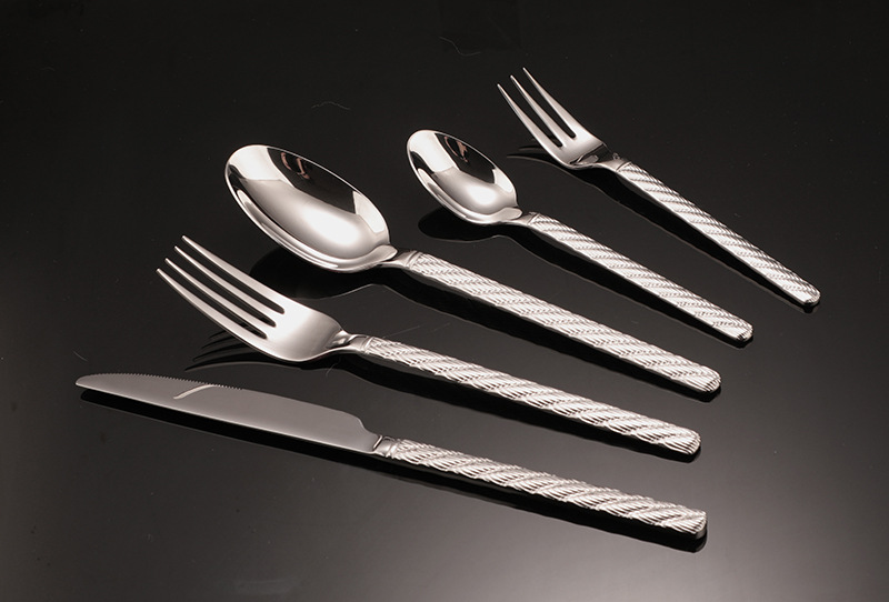 304不锈钢餐具甜品叉牛排西餐套装刀叉高级感麻花餐叉麻绳刀叉勺详情14