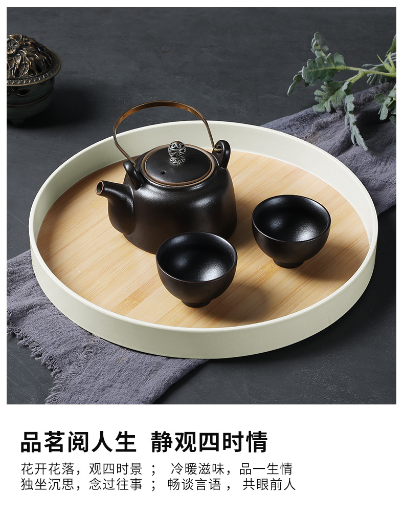 Carefully selected melamine Japanese tea tray, square ins household tea set, dinner plate, deep plate for tea cups, light luxury bamboo pattern tray pic 6