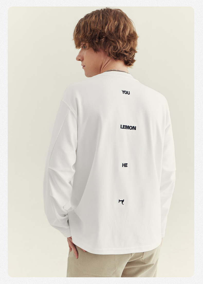 APO男装|2024秋季新款男士长袖T恤潮流宽松刺绣圆领打底衫男上衣详情21