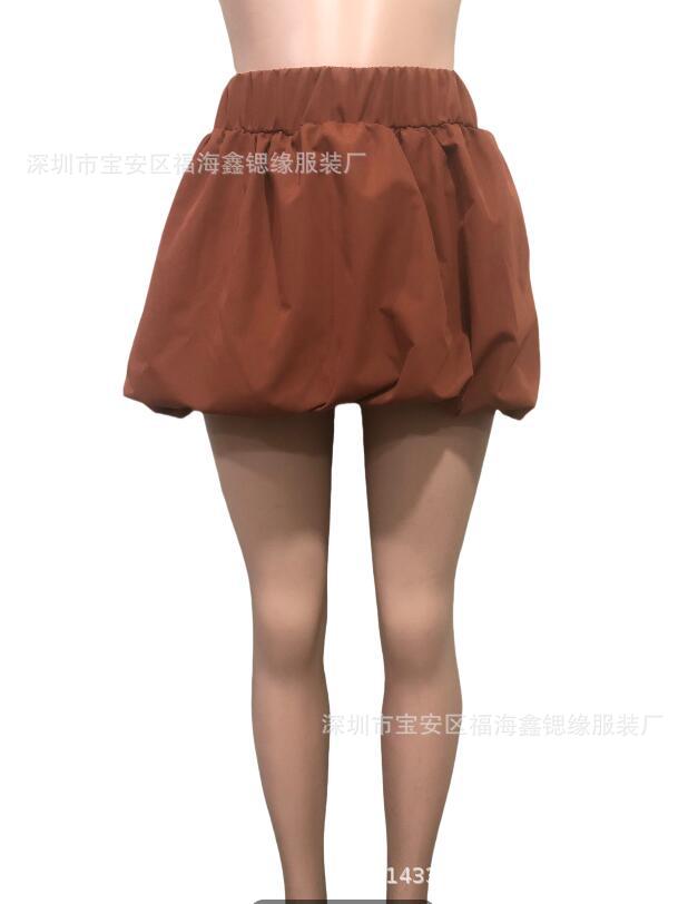 欧美2025性感女装新款纯色百搭Bubble泡泡裙高腰半身裙12色现货详情2