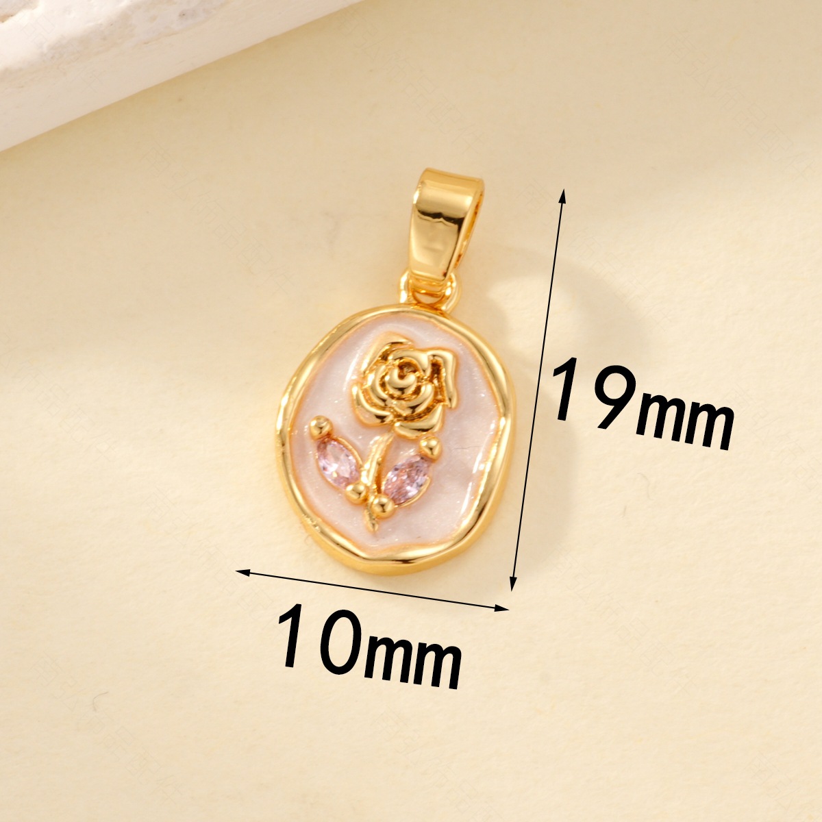 Oil-dripping rose pendant necklace clasp, copper-plated with real gold, high color retention and high-end feel, DIY jewelry necklace clasp pic 4