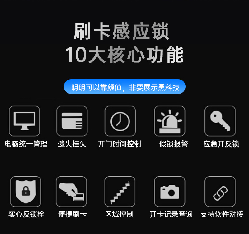 同创酒店门锁工厂酒店刷卡锁磁卡感应锁宾馆门锁304不锈钢酒店锁详情7