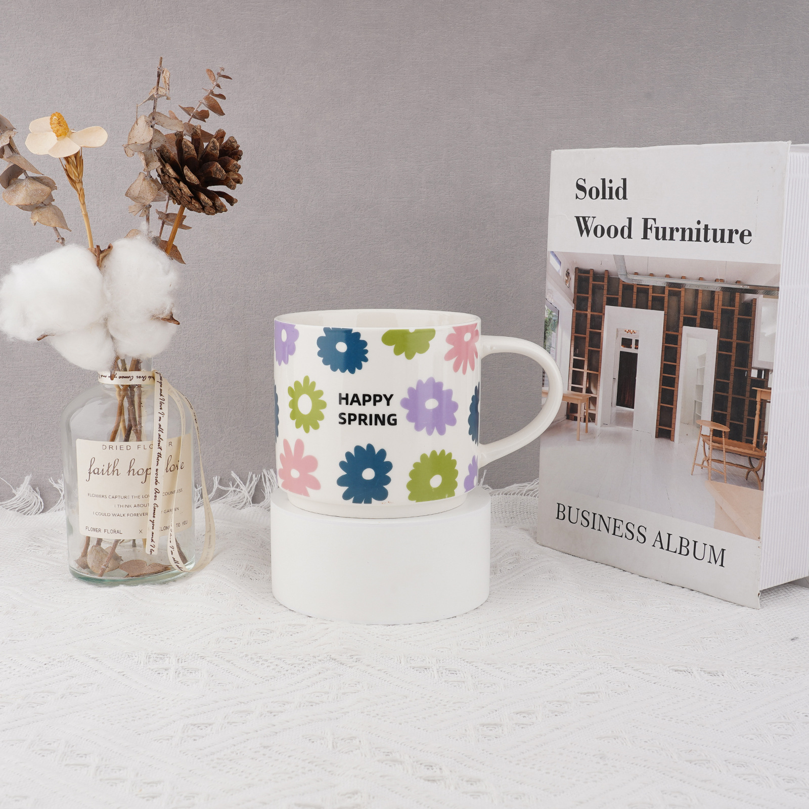 工厂批发色釉花卉马克杯耐高温下午茶陶瓷杯套装高级感乔迁礼品详情12