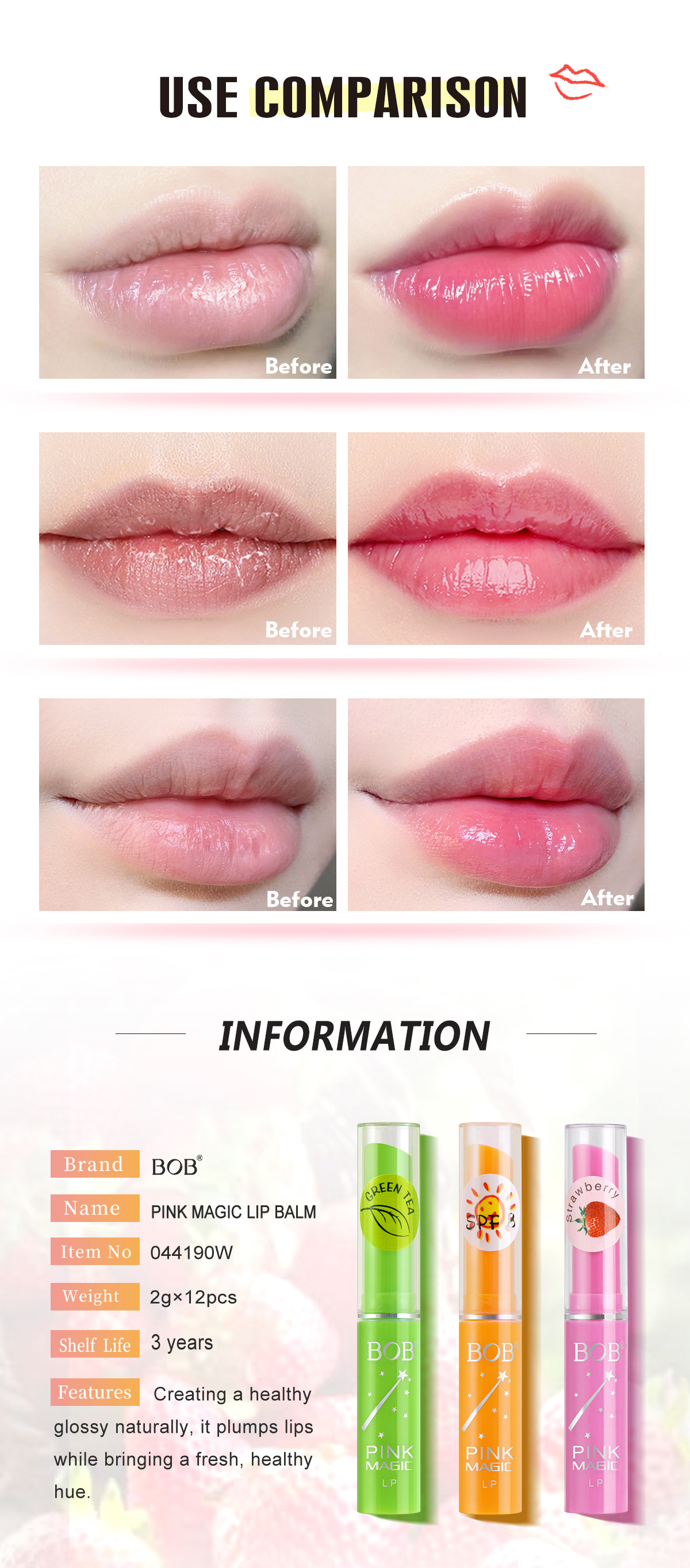Cross-border bob Lip Balm Full Range Aloe Vera Hydrating and Moisturizing Double Care Lip Balm pic 6