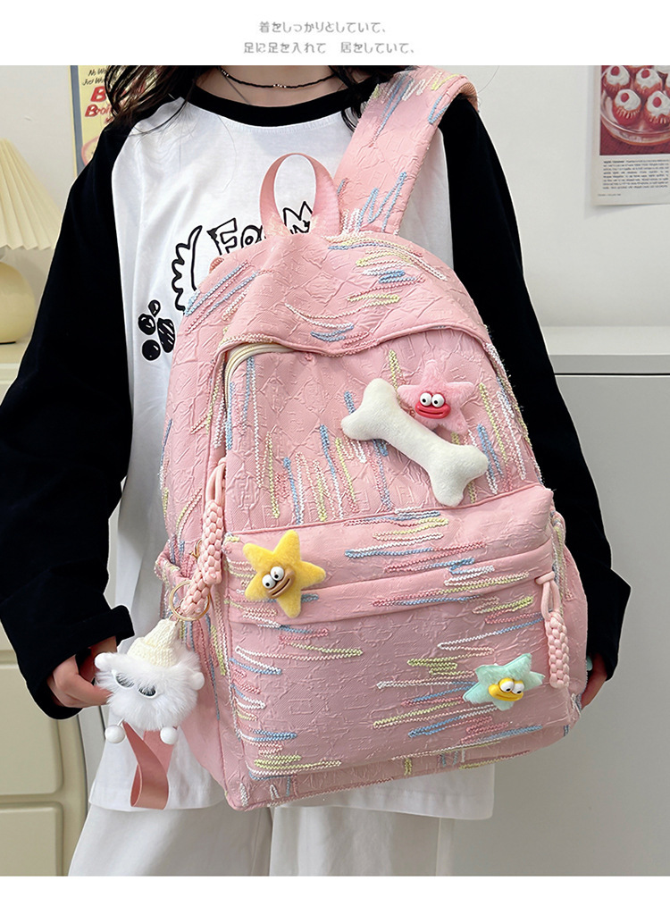 韩版书包高中生女高颜值可爱甜美背包女初中大学生电脑旅行双肩包详情7