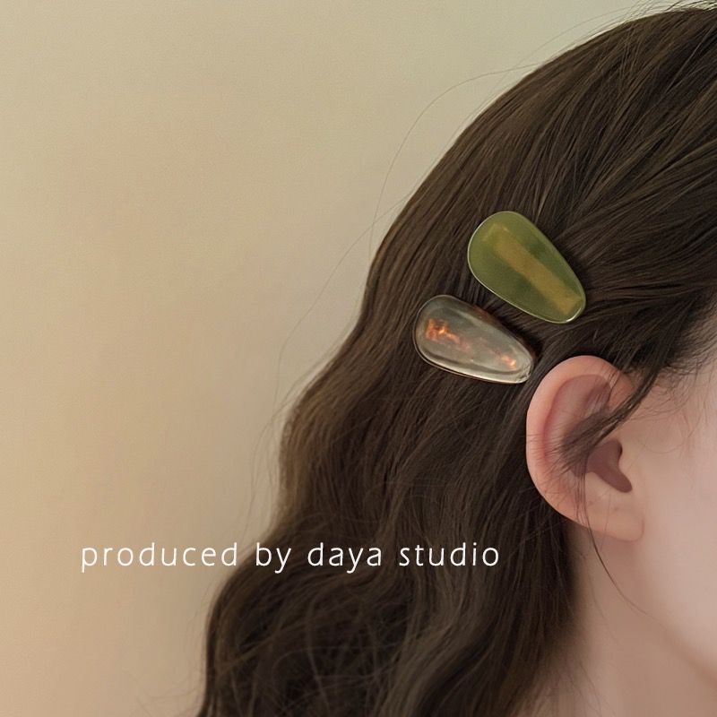 法式又日常 醋酸水滴发夹高级感小众设计气质复古发卡刘海边夹详情5