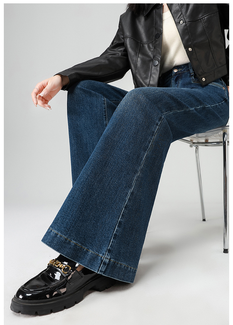 Spring and autumn slightly flared wide-leg jeans for women, petite flared pants that accentuate the hips and make one look slimmer, large-sized pants for women pic 63
