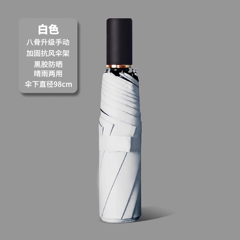 二十四骨黑胶雨伞全自动商务加固防风防晒折叠伞高级感LOGO太阳伞详情19