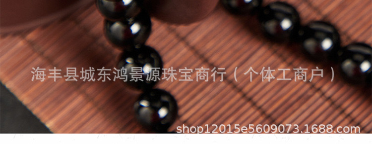 天然黑曜石散珠diy乌金黑曜石手链半成品纯黑7A黑曜石DIY隔珠饰品详情20