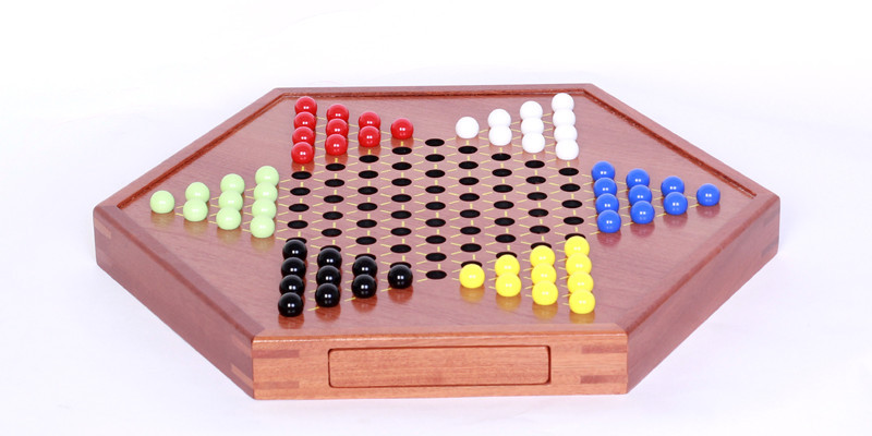 跳棋玻璃球木质桌上游戏棋牌厂家直销竞技益智玩具抽屉式便携收纳详情9