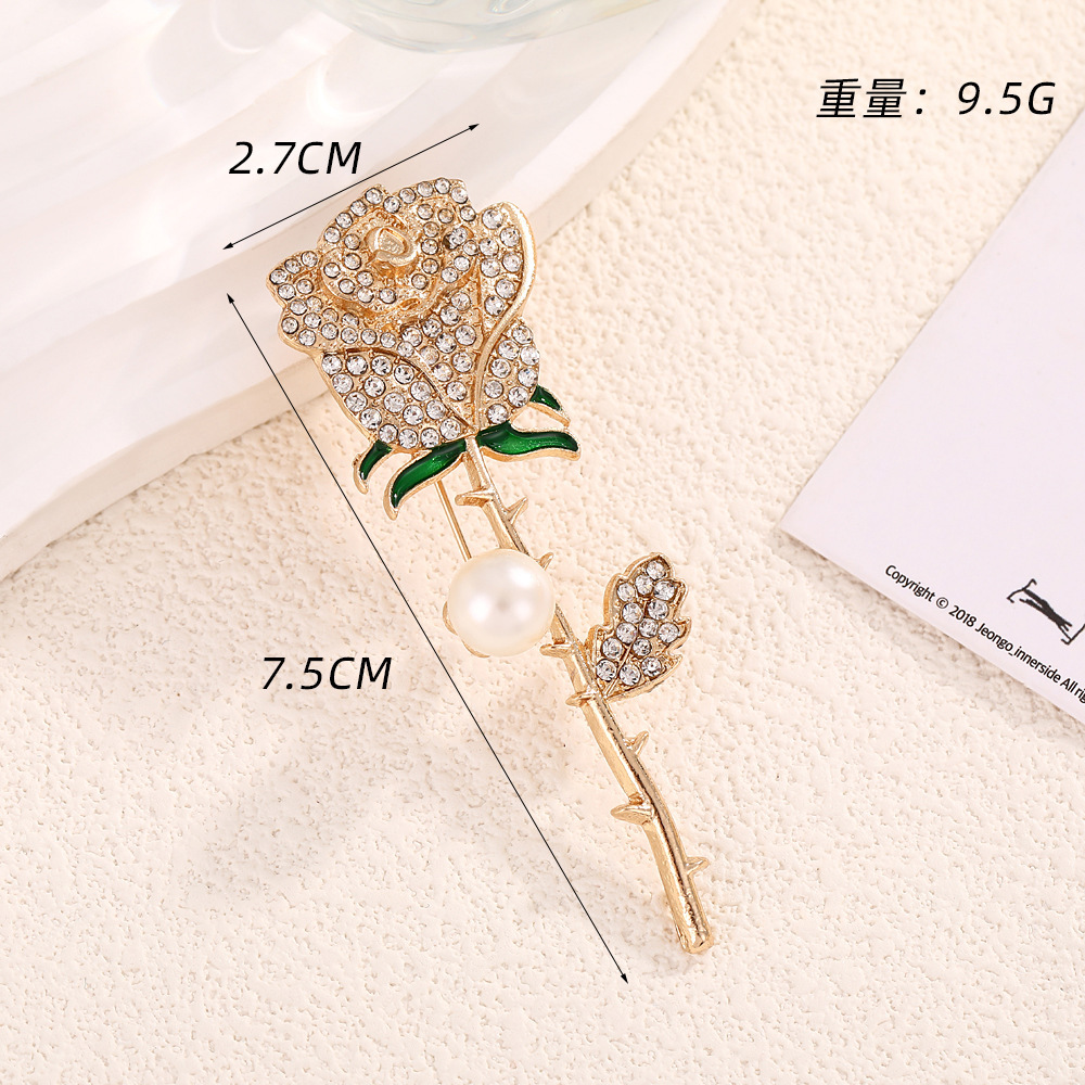 A fresh and delicate peony and zircon flower brooch, a retro pearl fashion pin, a leak-proof clothing accessory, a brooch for women pic 17