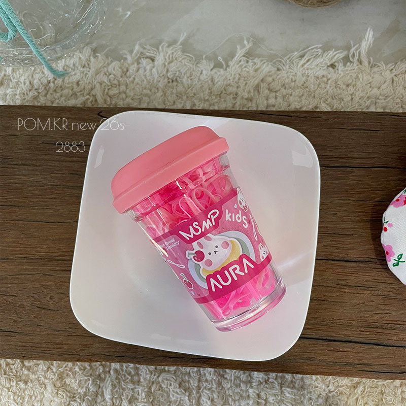 新款韩系可爱糖果色扎头发皮筋宝宝辫子一次性头绳瓶装日系发饰女详情4