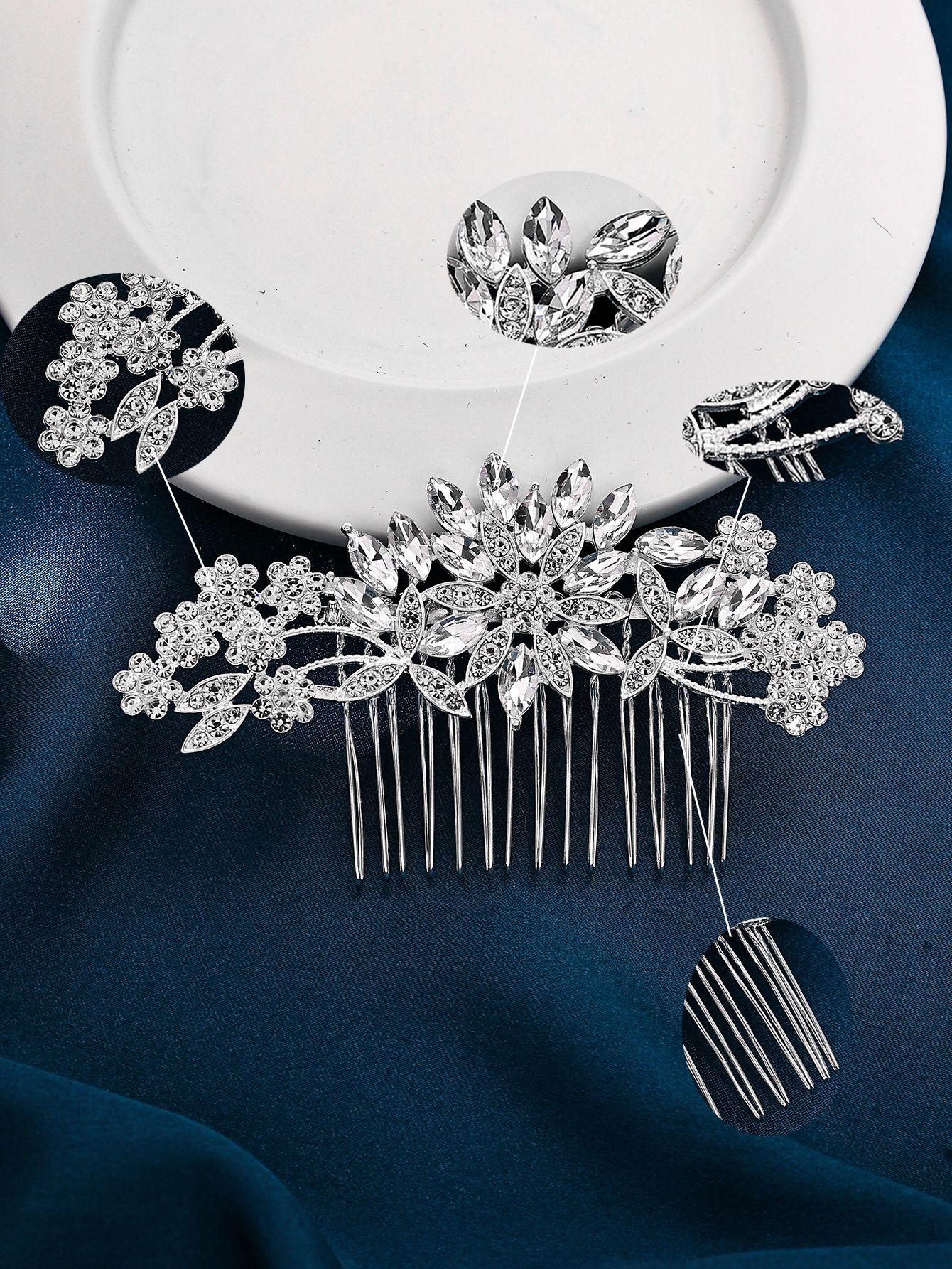 新娘头饰 插梳 新娘饰品结婚纱配饰 纯手工珍珠新娘发梳插梳详情12