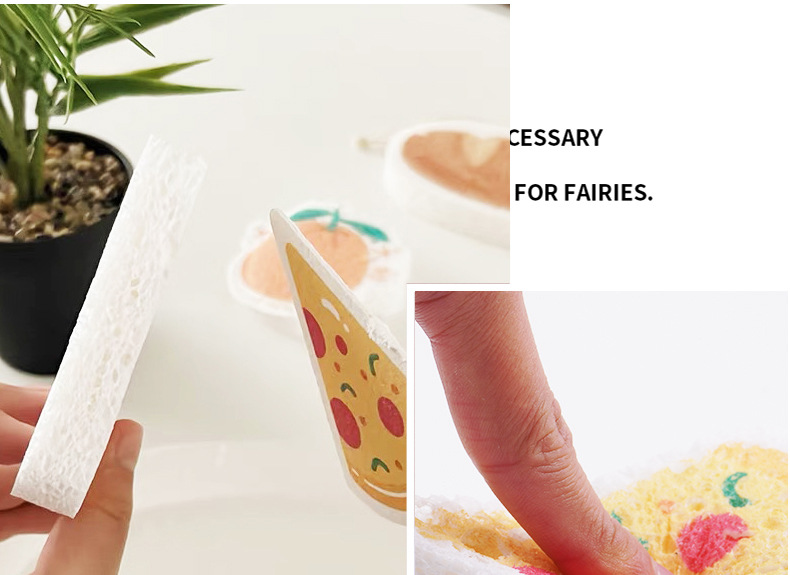 卡通印花压缩木浆海绵洗碗擦厨房洗碗海绵擦刷碗海绵块木浆棉心形详情25