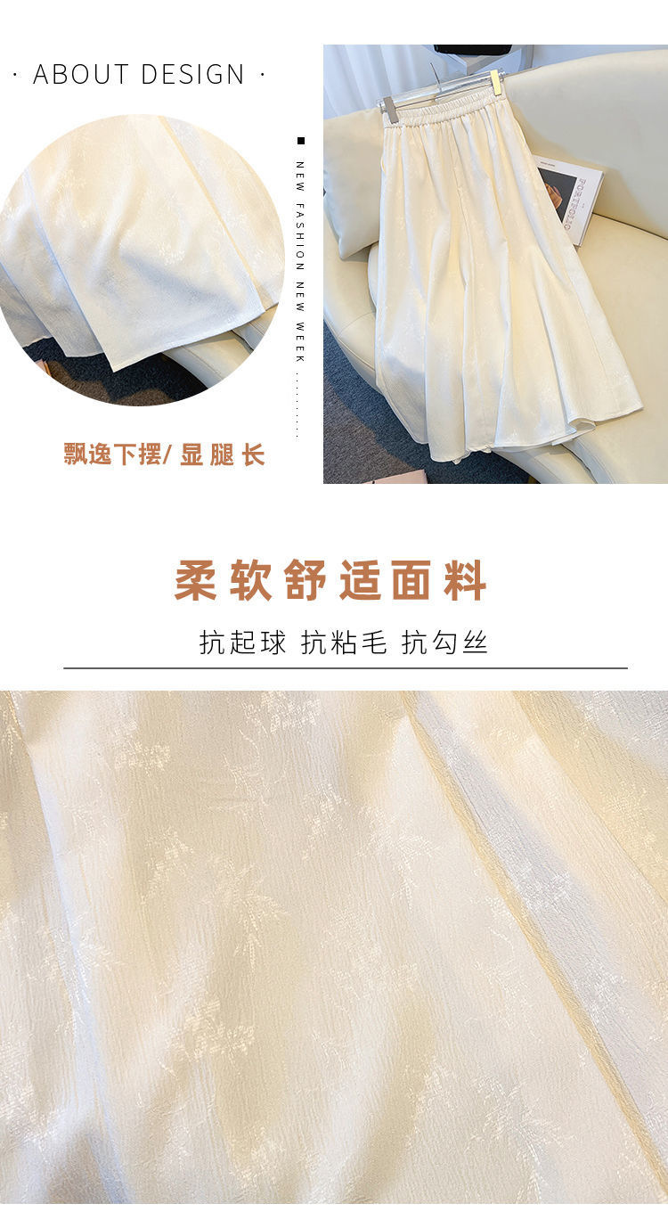 跨境货源时尚新中式提花百褶半身裙国风高腰显瘦马面长裙一件代发国潮详情6