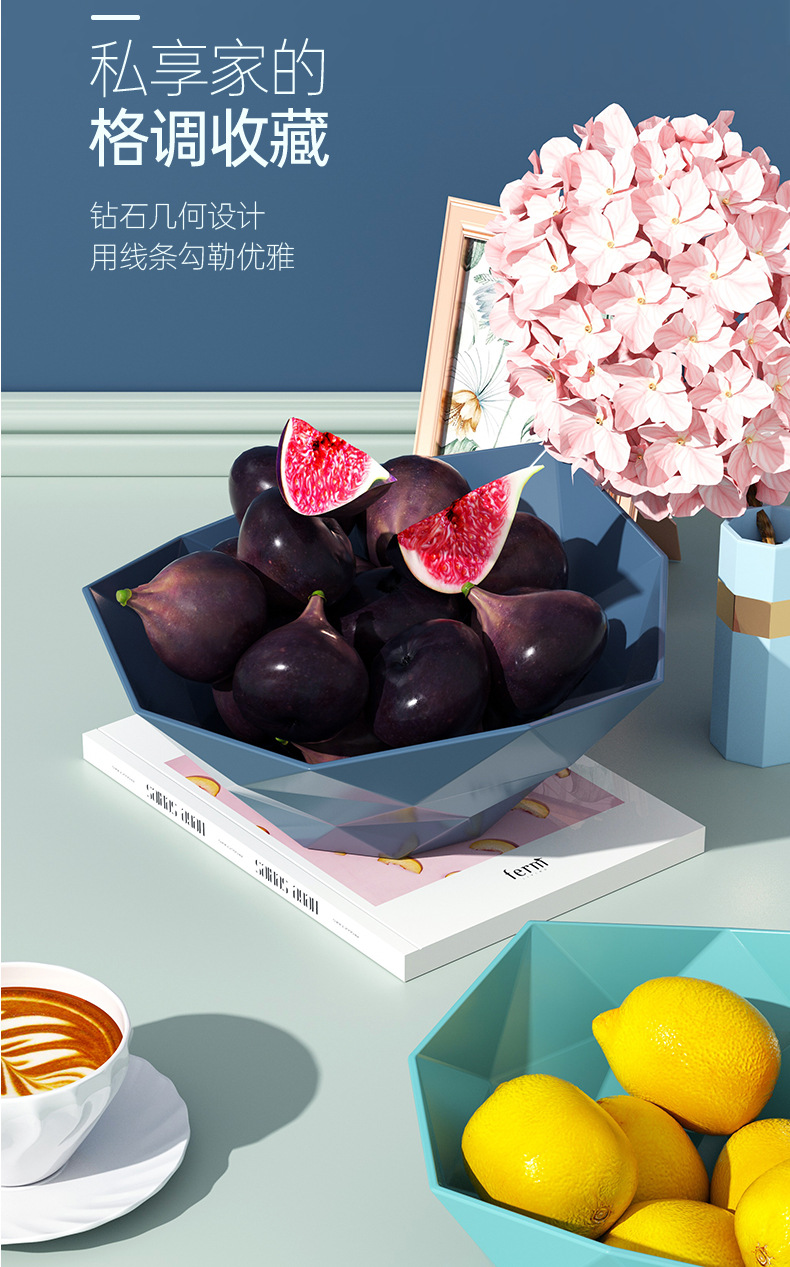 家用水果盘客厅茶几创意果盆塑料网红糖果盘现代干果盘零食盘果篮详情4