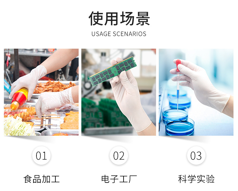 无粉加厚耐用防滑橡胶手套美容院食品厂实验室专用一次性乳胶手套详情14