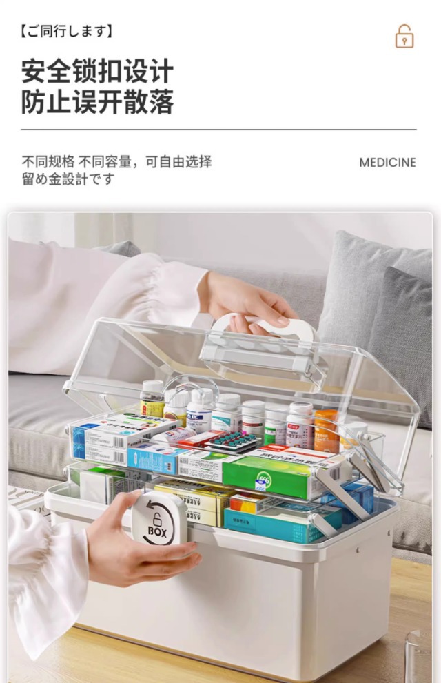 医药箱家用药物药品收纳盒家庭装大容量医疗箱收纳包药柜置物架子详情10