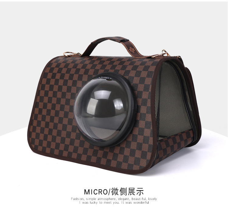 猫包外出便携冬季猫咪外出包太空舱单肩斜挎棋盘格宠物背包手提式详情26