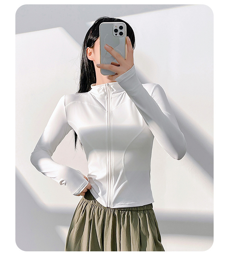 聚衣堂防晒瑜伽服裸感户外紧身透气运动健身外套上衣女详情27