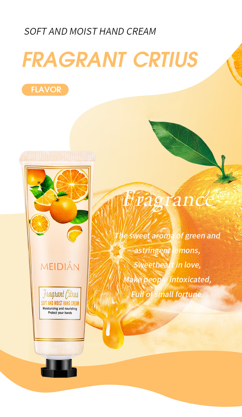 【 Exclusive for Foreign Trade 】 Wholesale of 5-bottle Set of Meidian Fruit Fragrance Hand Cream Moisturizing and Anti-Cracking Hand Cream pic 14