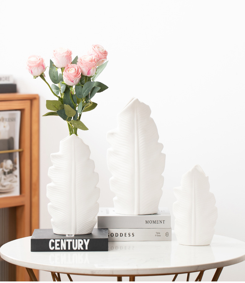 2025 Nordic simple white Ceramic vase for living room, high-end dried flower arrangement, water-grown fresh flowers, light luxury frosted entrance hall decoration, vase, ceramic decoration, ceramic vase handicrafts pic 9