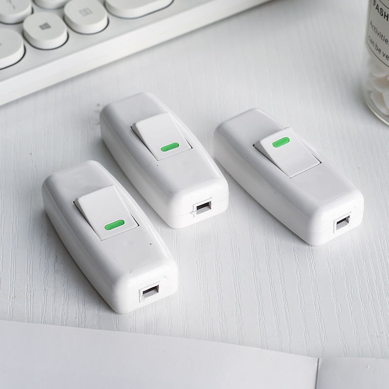 Wholesale of white headboard switch, high-power dual-outlet push-button switch, single-control wiring switch for table lamp pic 3