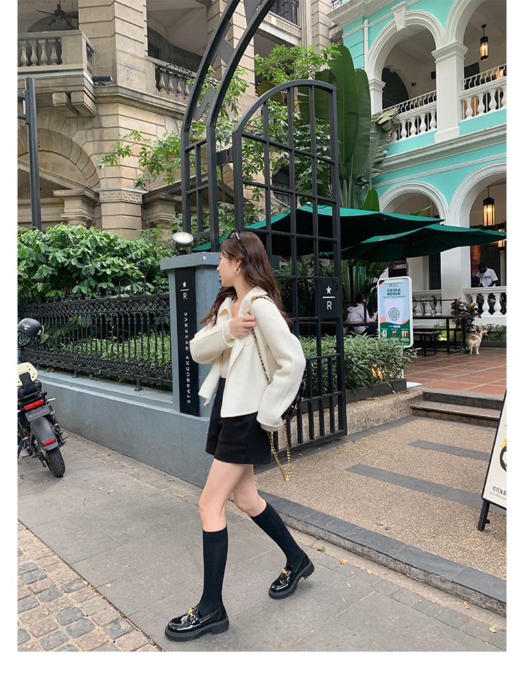 全牛皮~真皮小皮鞋女英伦风乐福鞋2023年新款圆头厚底日常JK单鞋详情37