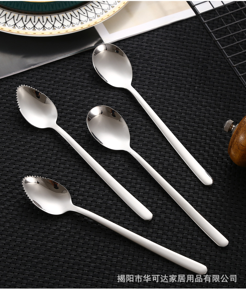 304 stainless steel baby food puree scraper, apple spoon with teeth, infant and toddler fruit puree scraper, logo made pic 20